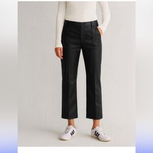 CAbi Black Faux Leather crop pant
